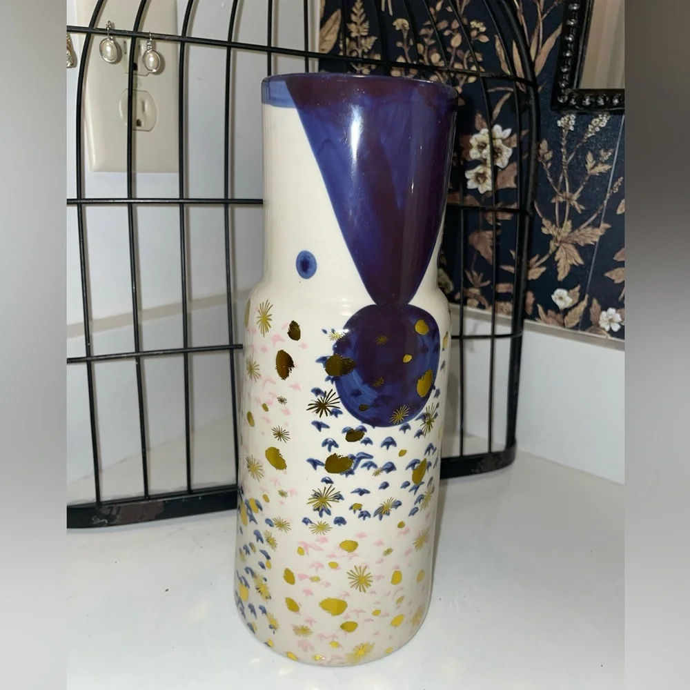 Pier 1 Imports Vase Pier One Blue White Gold